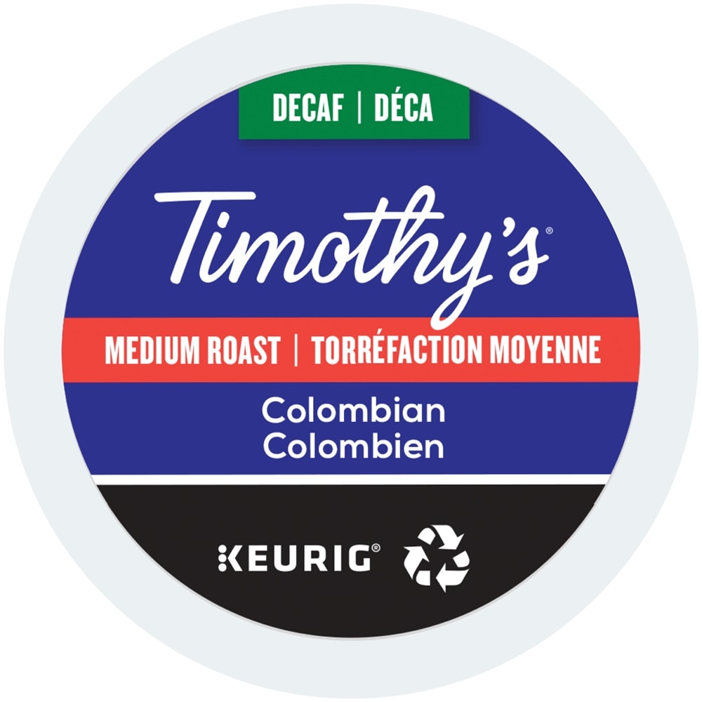 Timothy's® Colombian K-Cup® Coffee, Decaf